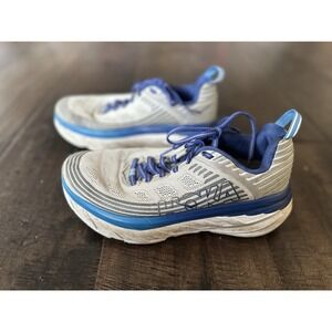 Hoka One One Size 7 2E Bondi 6‎ Gray Blue Running Athletic Shoes 1019271